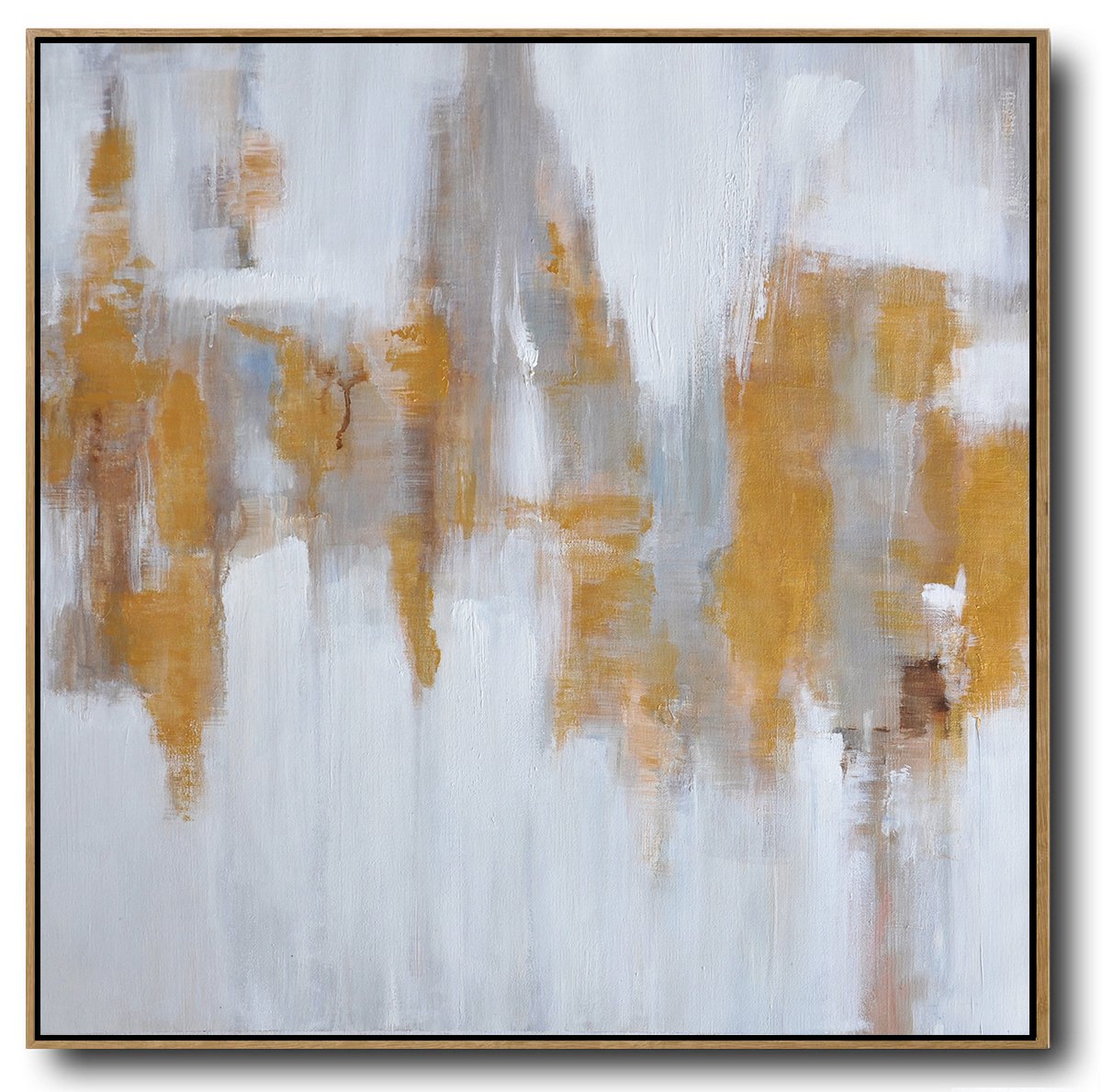 Extra Large Acrylic Painting On Canvas,Large Abstract Landscape Oil Painting On Canvas,Large Abstract Wall Art,White,Gray,Yellow.etc